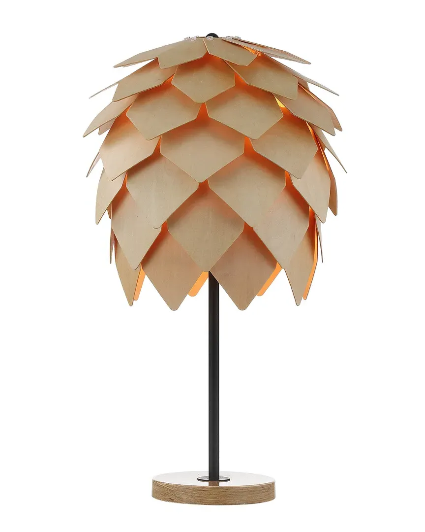 Simon 20.5in Pinecone LED Table Lamp - Wood, Black