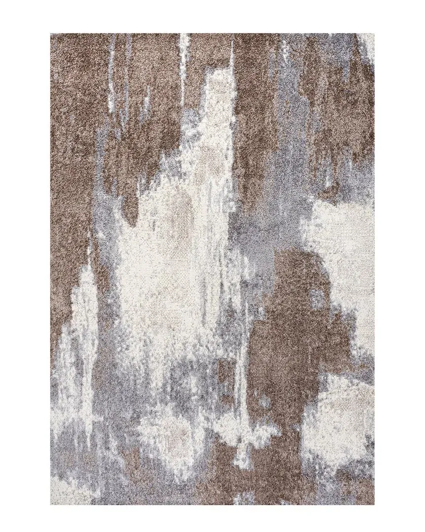Zoe Bohemian Abstract Marble Area Rug - Brown, Polypropylene