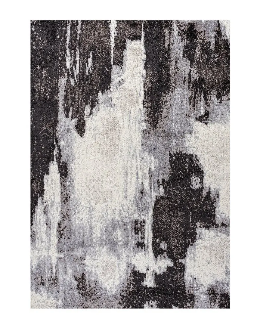 Zoe Bohemian Abstract Marble Area Rug - Charcoal, Polypropylene