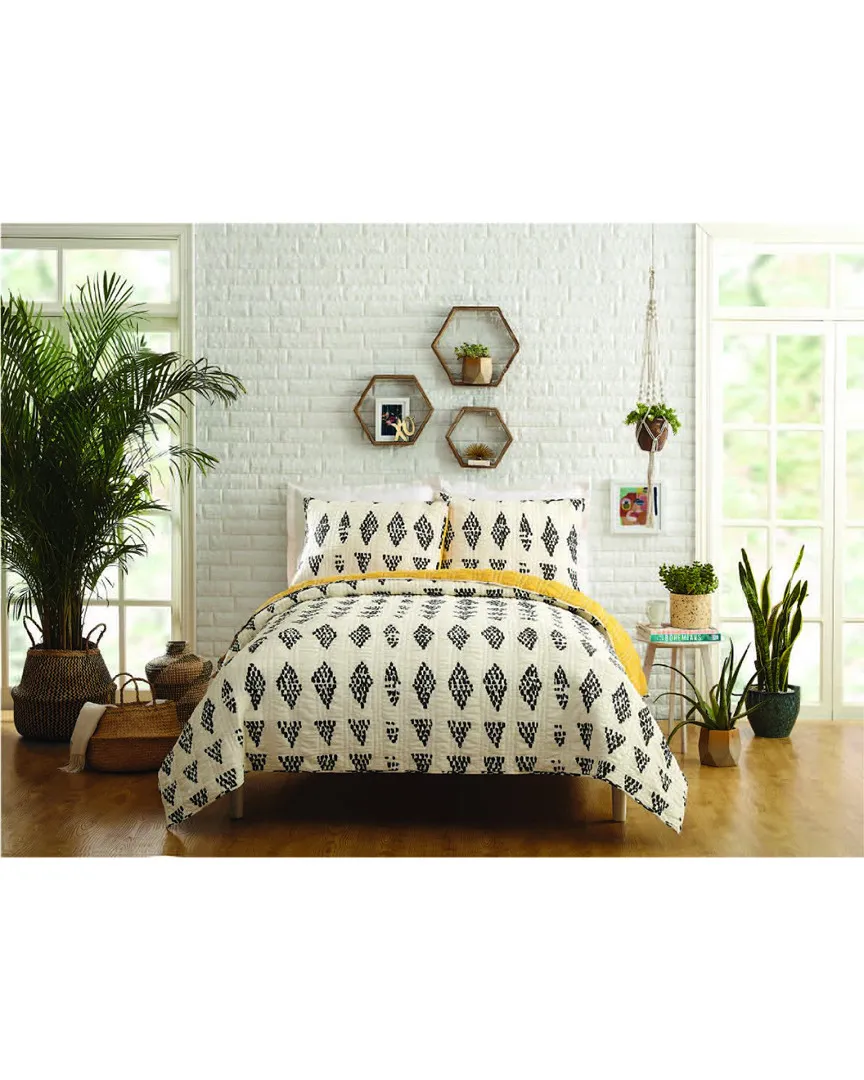 Prosperity 3-Piece Quilt Set - White, Cotton
