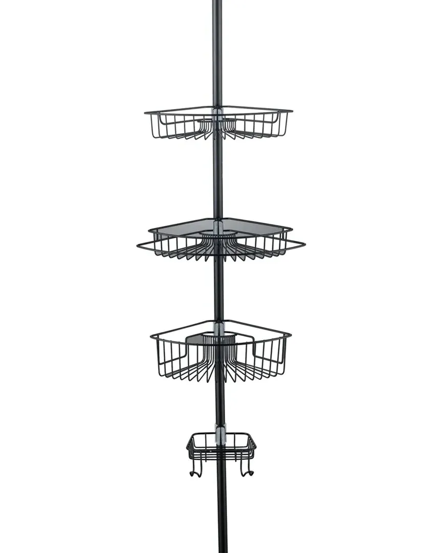 4-Tier Shower Caddy Corner Organizer - Black, Stainless Steel image