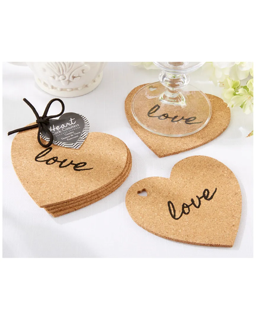 Heart Set of 12 Coasters - Cork