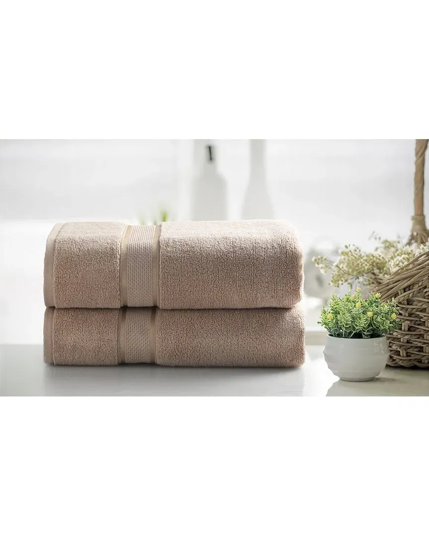 2-Piece Zero Twist Bath Sheet Set - Beige, Cotton image