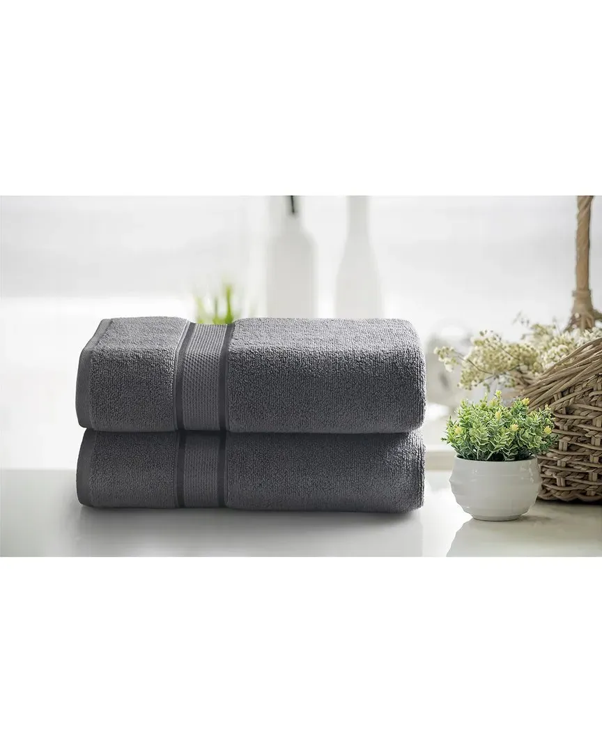 2-Piece Zero Twist Bath Sheet Set - Pebble Grey, Cotton