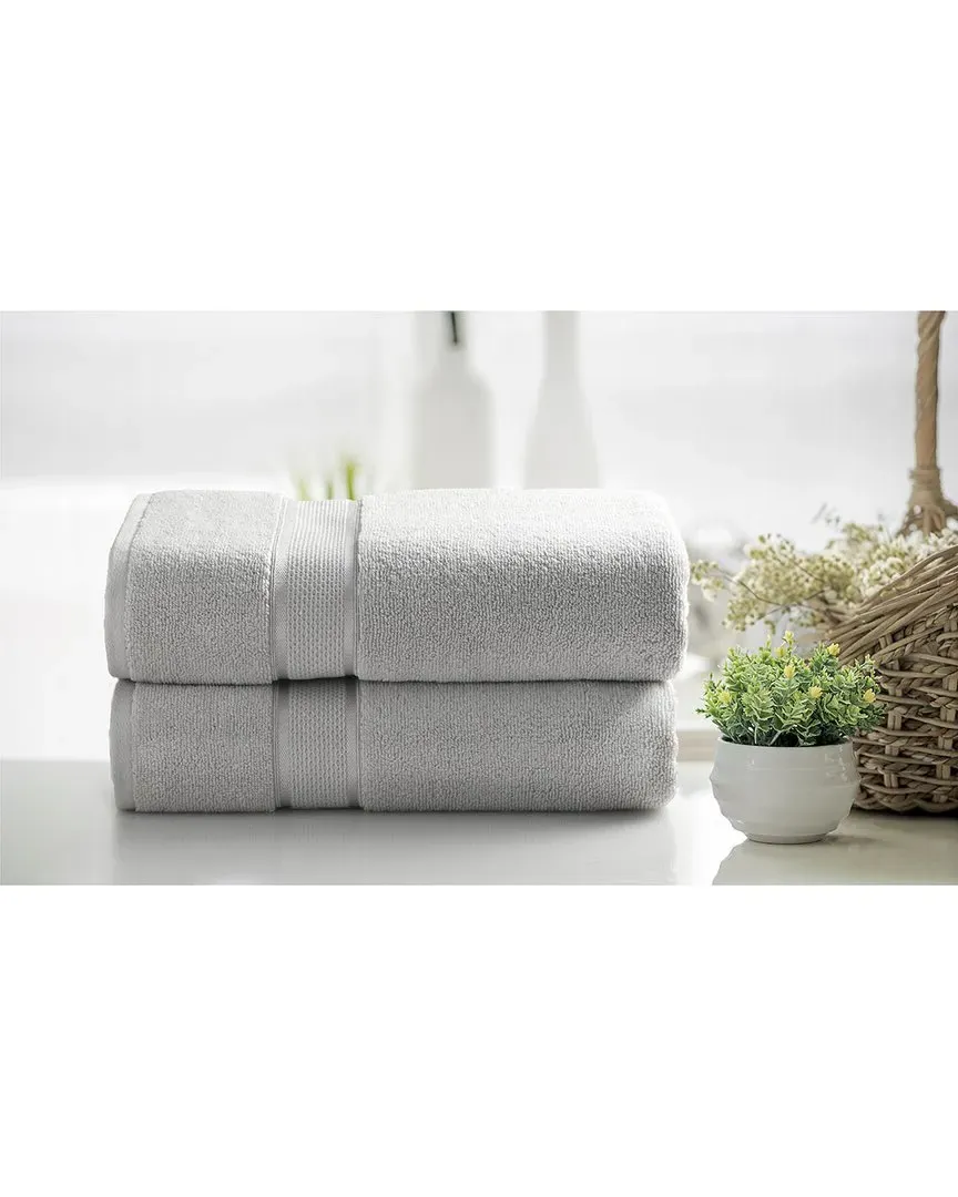 2-Piece Zero Twist Bath Sheet Set - Silver, Cotton