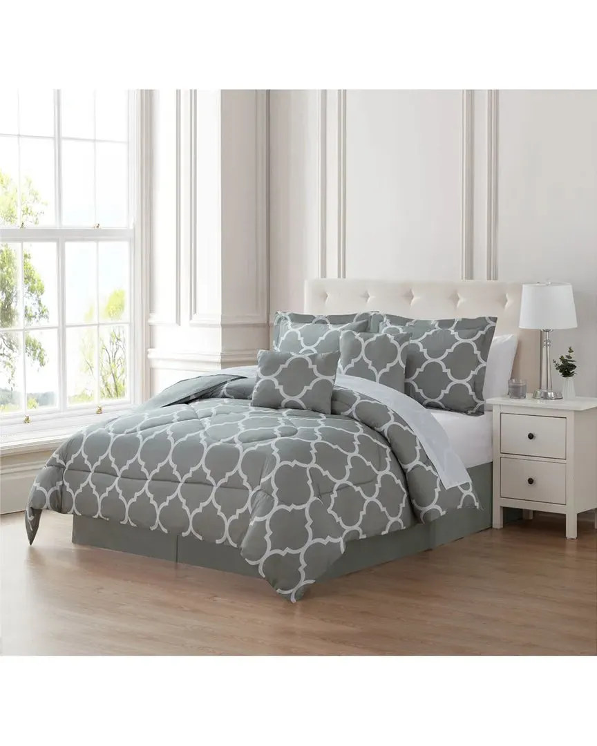 6-Piece Comforter Set - Silver, Microfiber