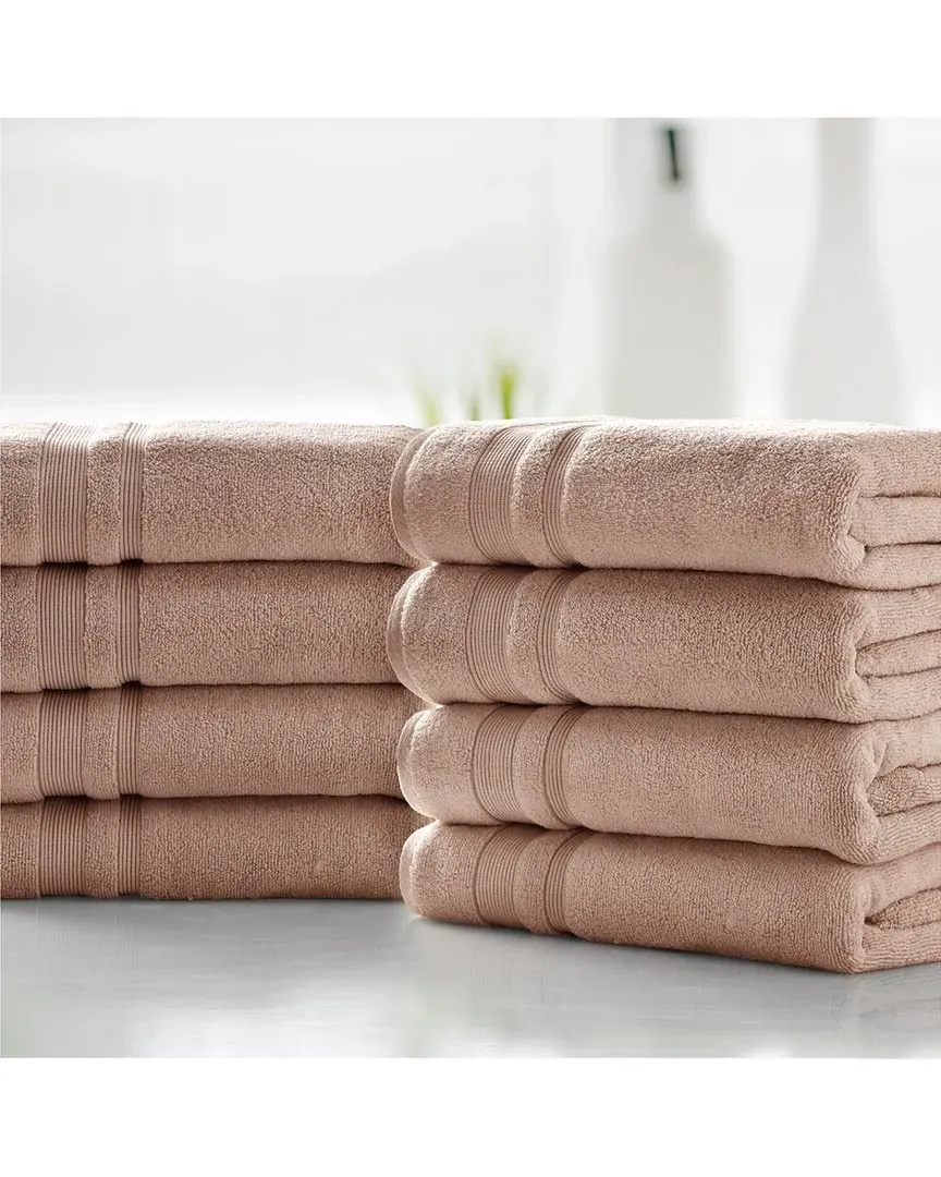 8-Piece Zero Twist Bath Towel Set - Beige, Cotton