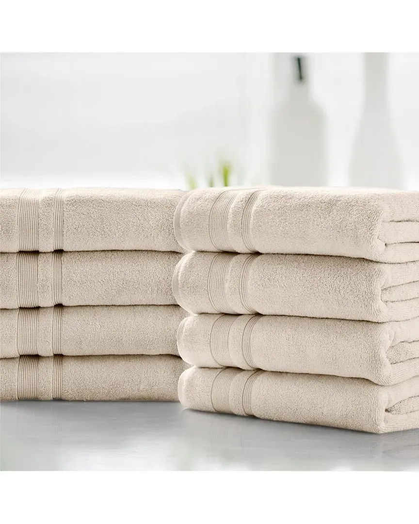 8-Piece Zero Twist Bath Towel Set - Cream, Cotton