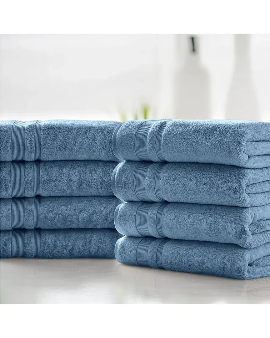 8-Piece Zero Twist Bath Towel Set - Sky Blue, Cotton