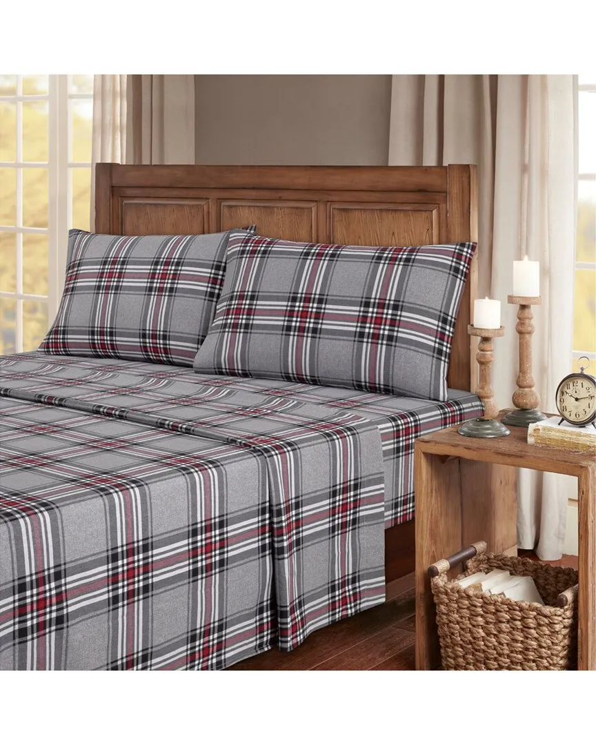 Turkish Cotton Flannel Sheet Set - Crimson Check