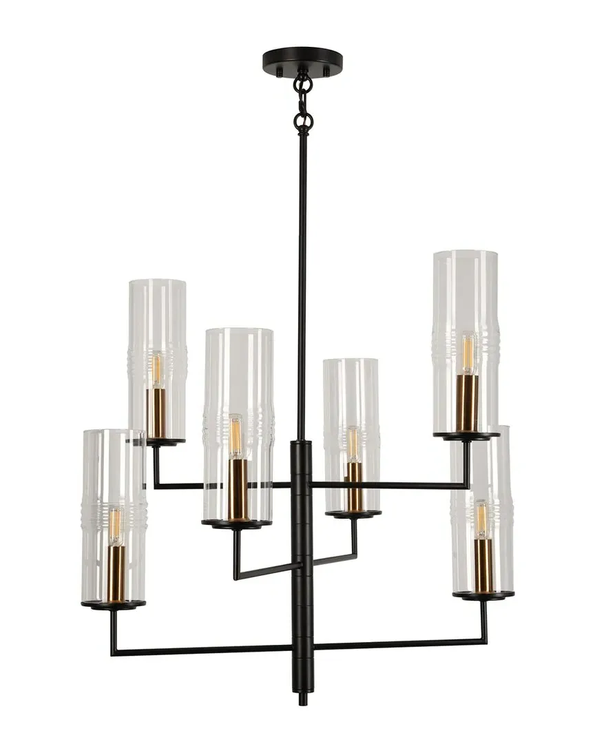 Caulford 6-Light Chandelier - Black, Glass image