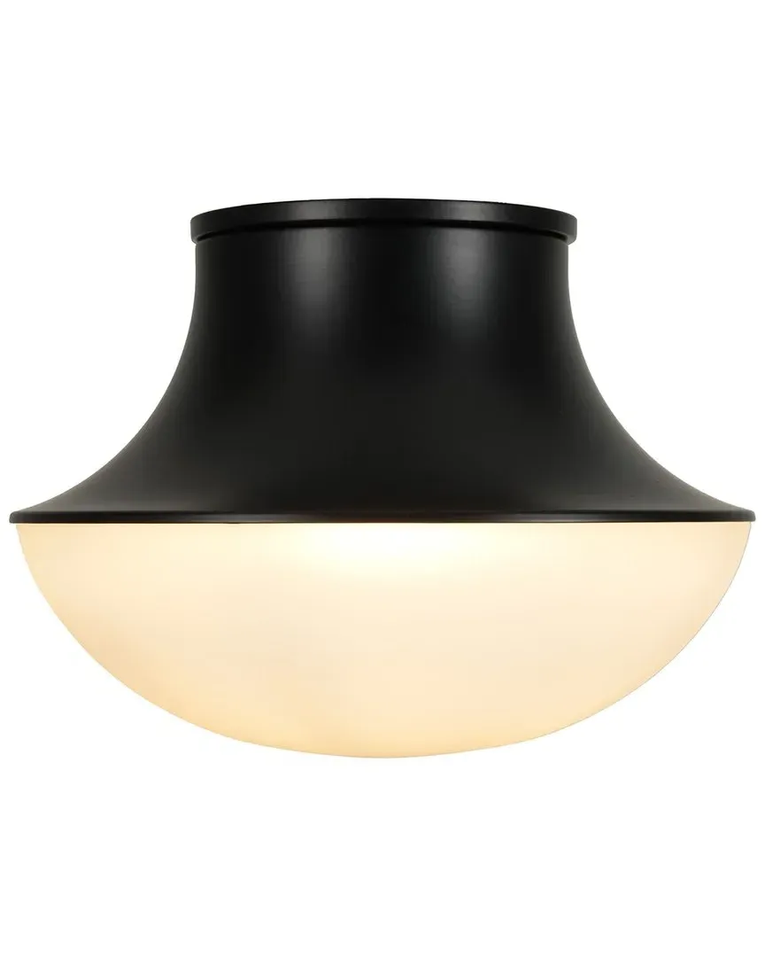 Chelsea 1-Light Flush Mount Ceiling Light - Black, Metal image