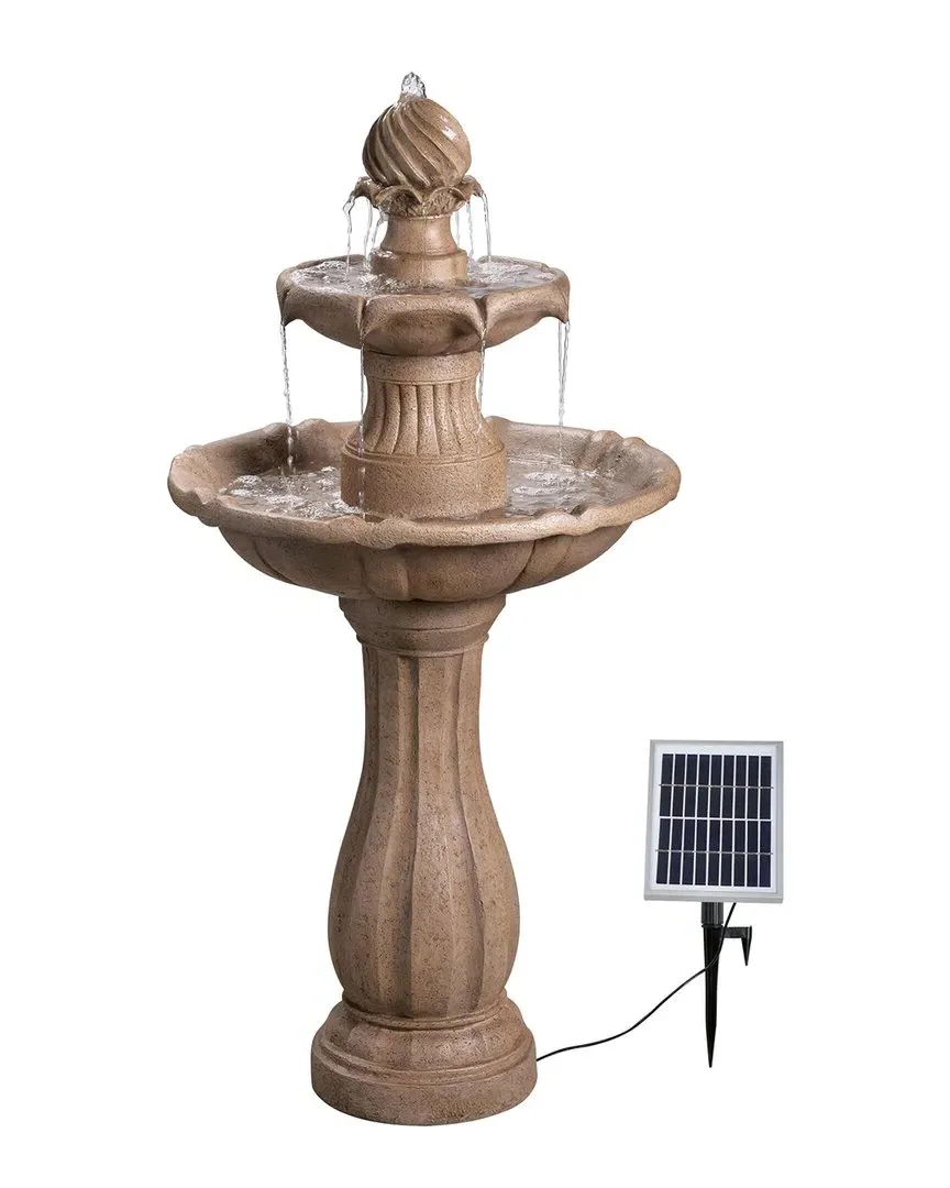 Kenroy Home Frost 3-Tier Solar Floor Fountain - Sandstone image