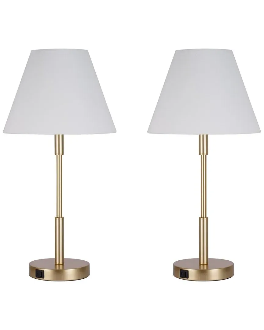 Marlow Set of 2 Table Lamps with USB Ports - Antique Brass image