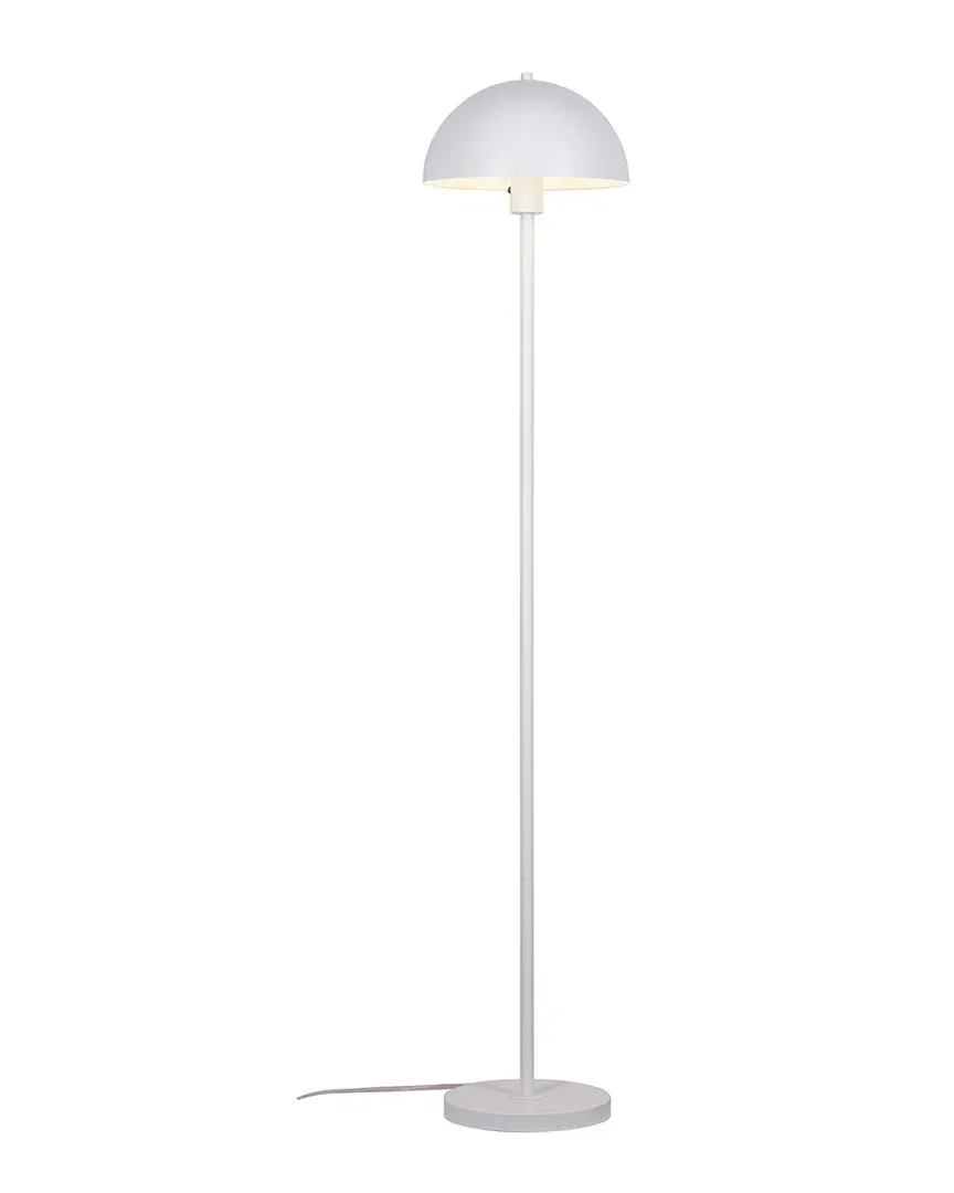 Vega Dome Floor Lamp - White, Metal