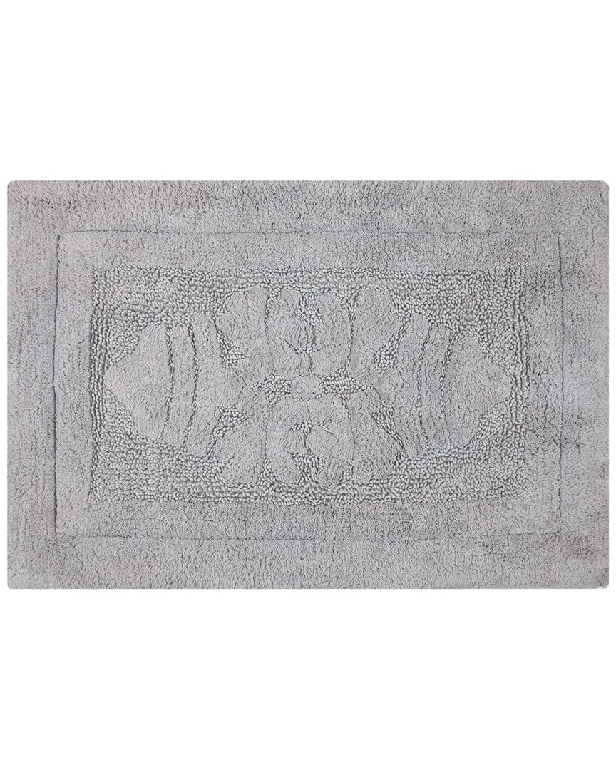 Cipher Bath Rug with Skid Resistant Back - Silver, Cotton