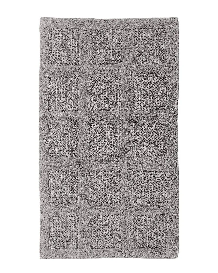 Square Honey Comb Bath Rug - Silver, Cotton