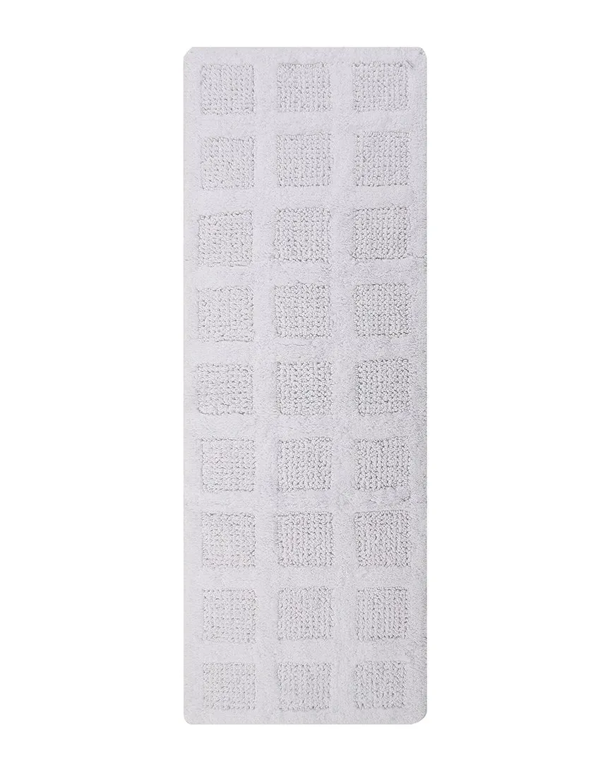 Square Honey Comb Bath Rug - White, Cotton