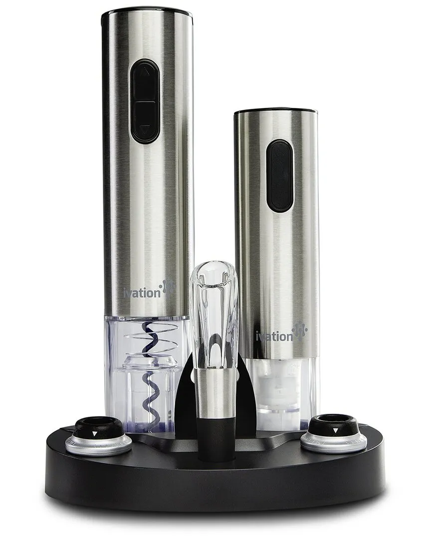 Ivation 6Pcs Electric Wine Gift Set - Gray image