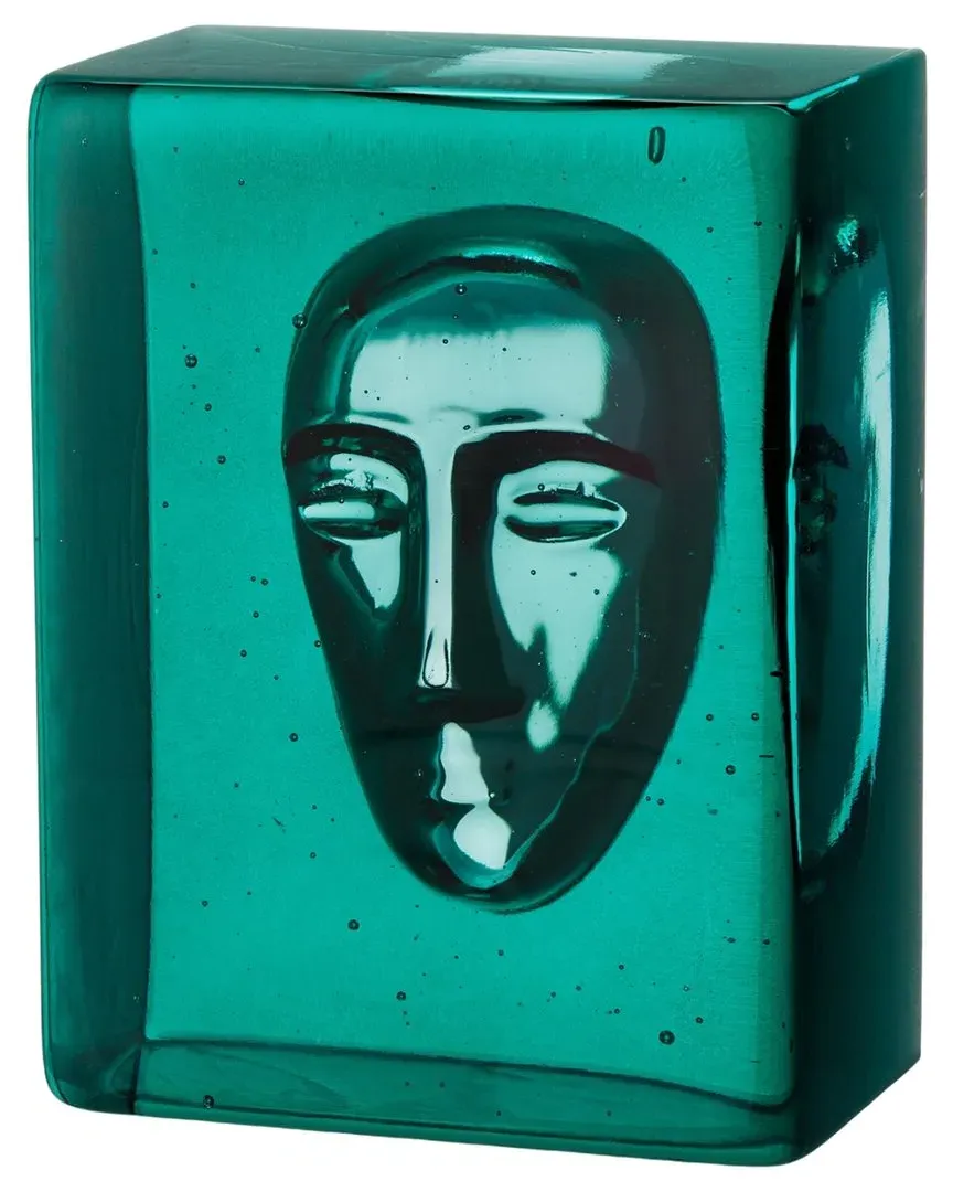 Azur Man Petrol Glass Art Object - Green