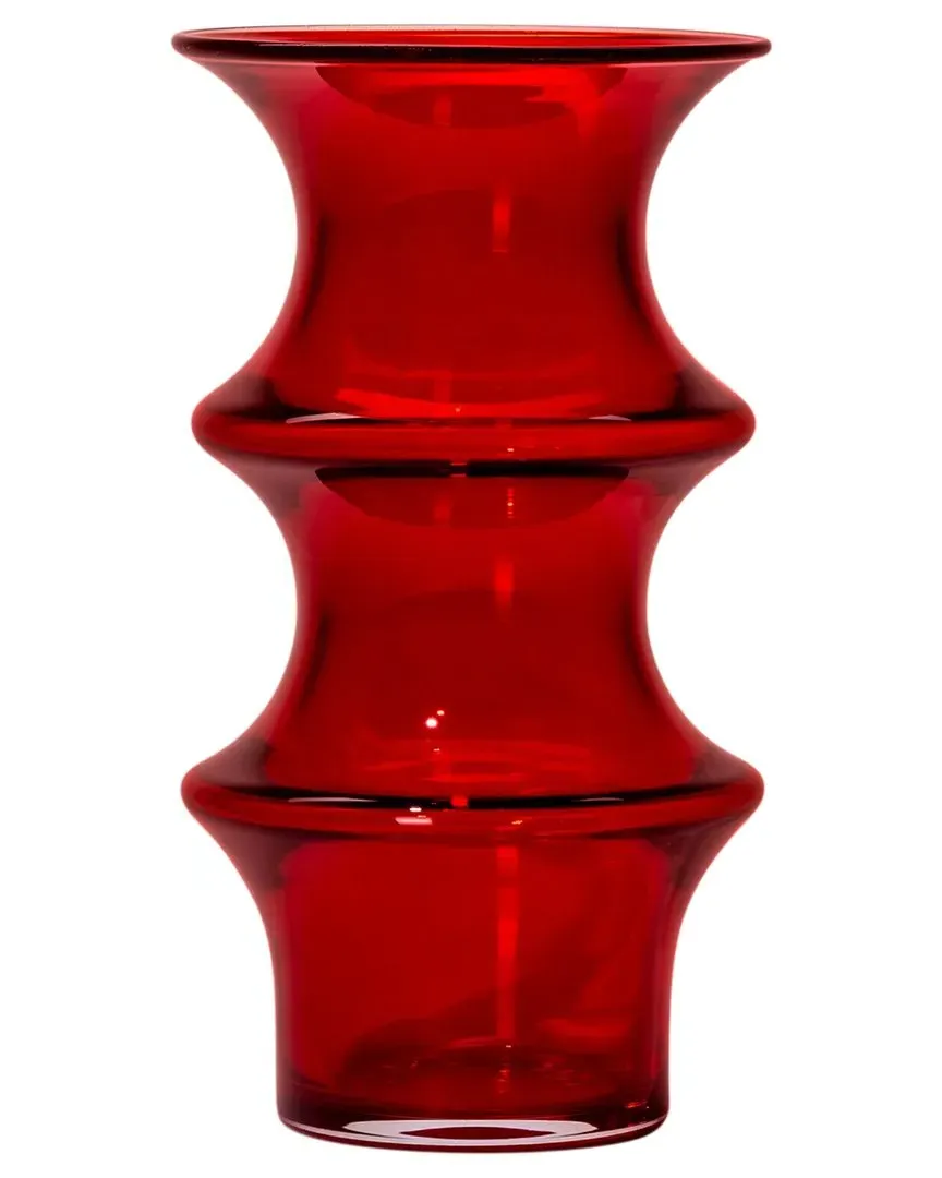 Large Pagod Vase - Red, Glass