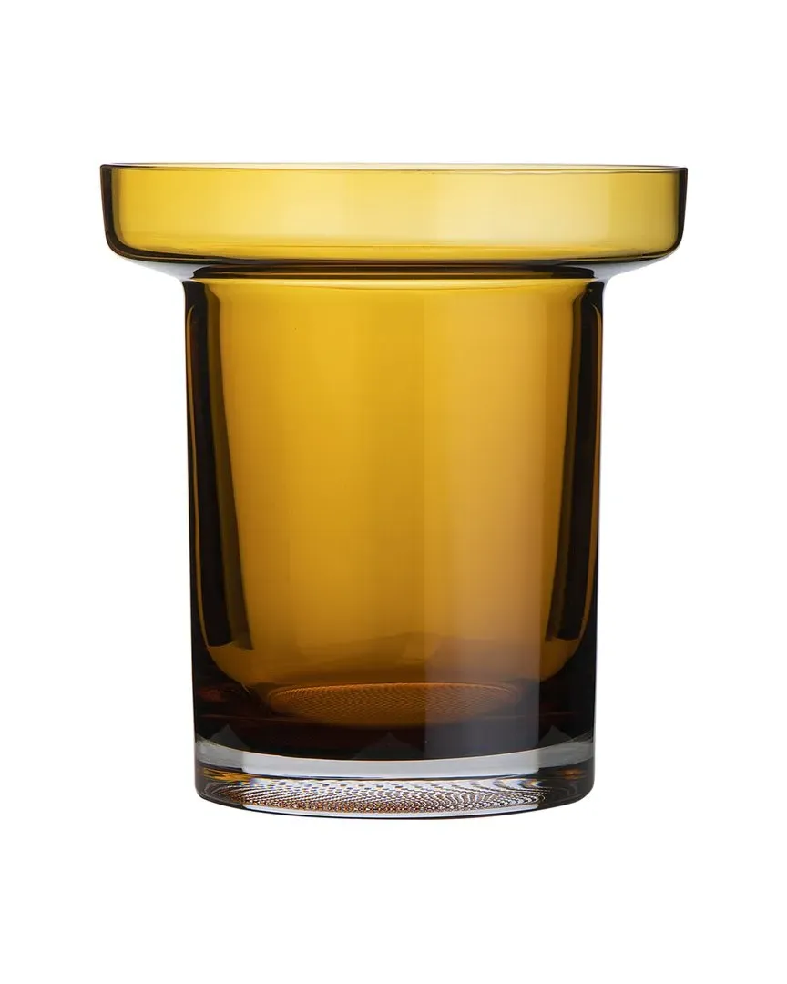 Limelight Low Vase - Amber, Glass