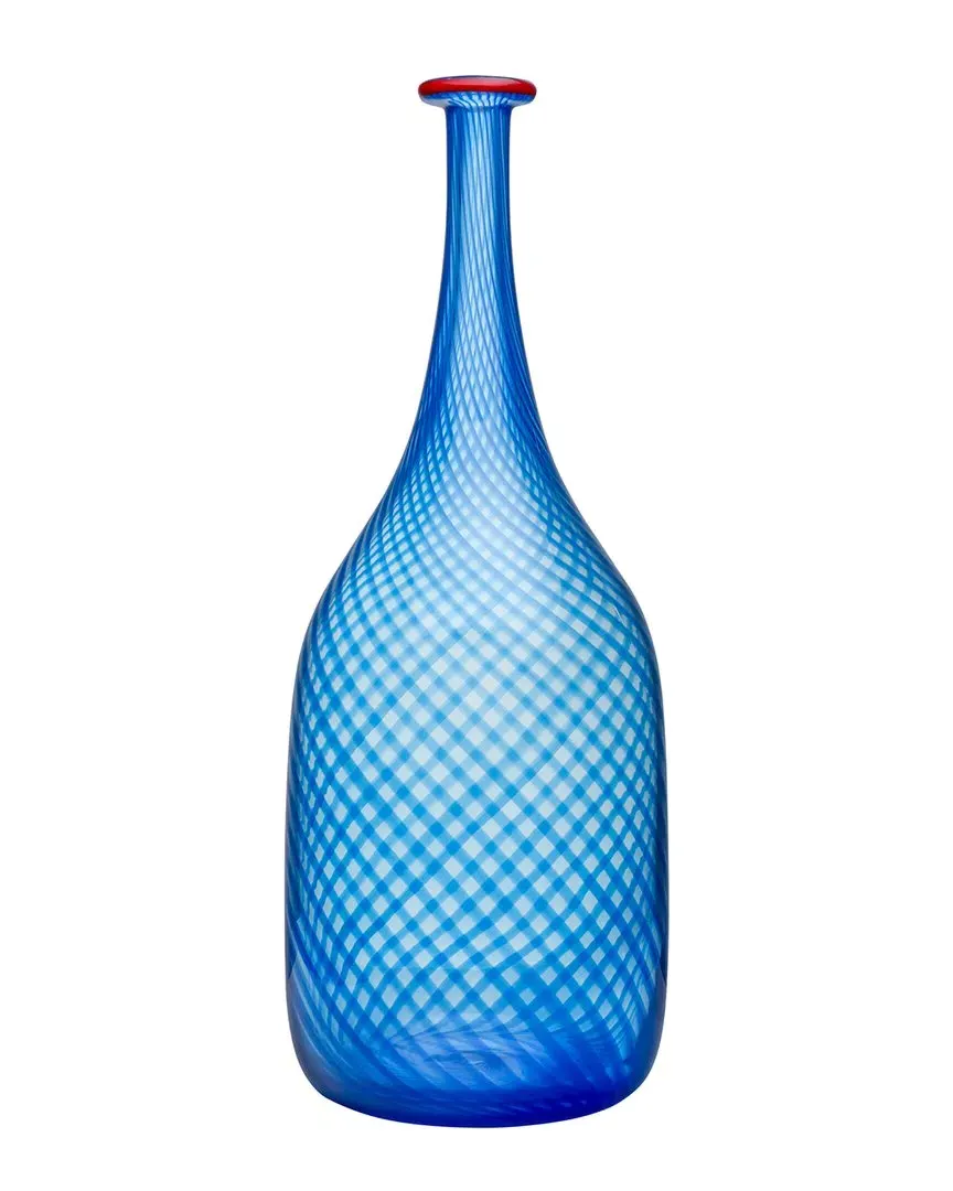 Red Rim Bottle - Blue, Glass