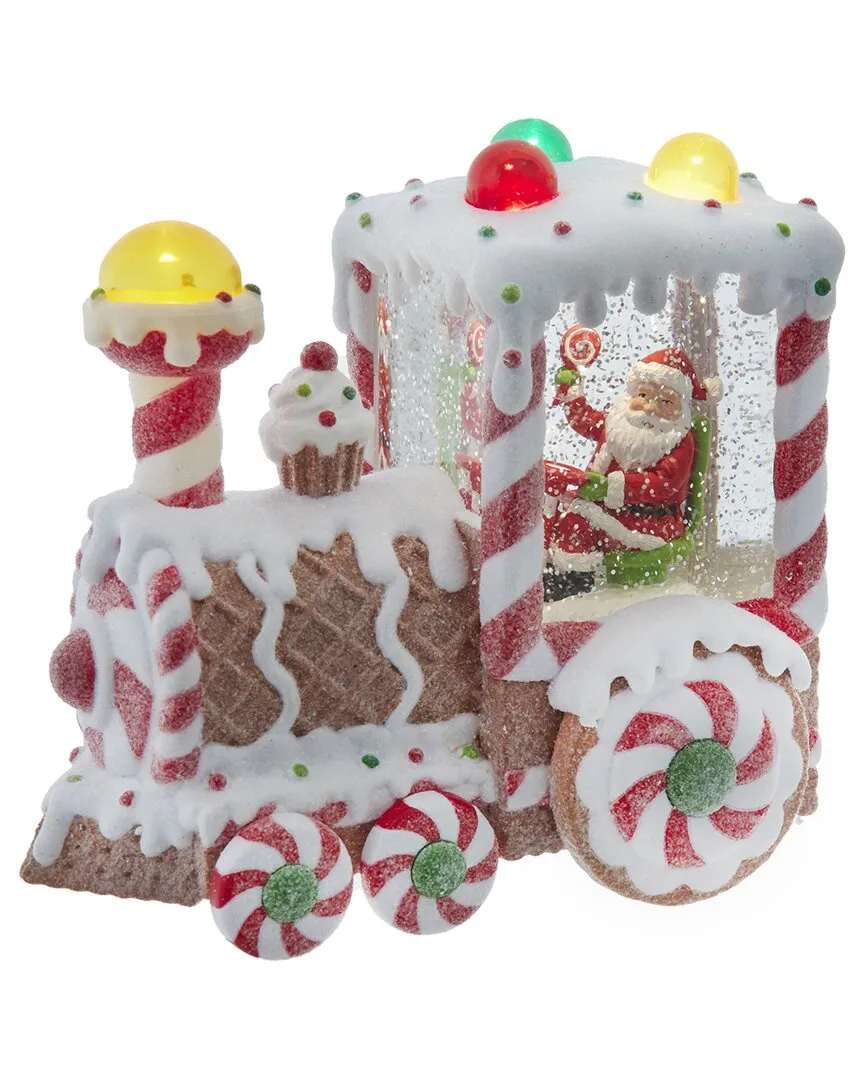 Battery Operated LED Santa Train Lantern with Spinning Glitter - Brown