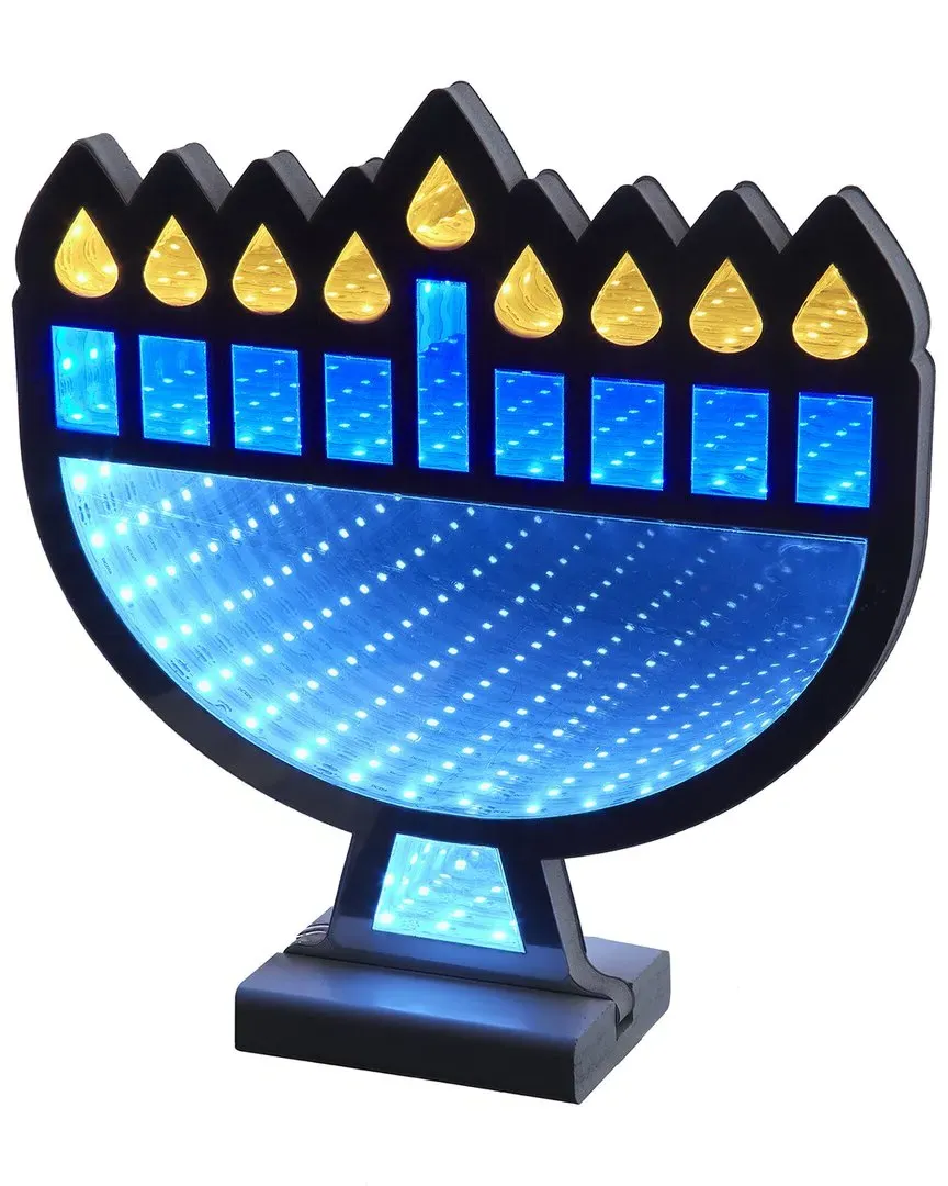 Kurt Adler 9.84-Inch Menorah Infinity Light - Blue image