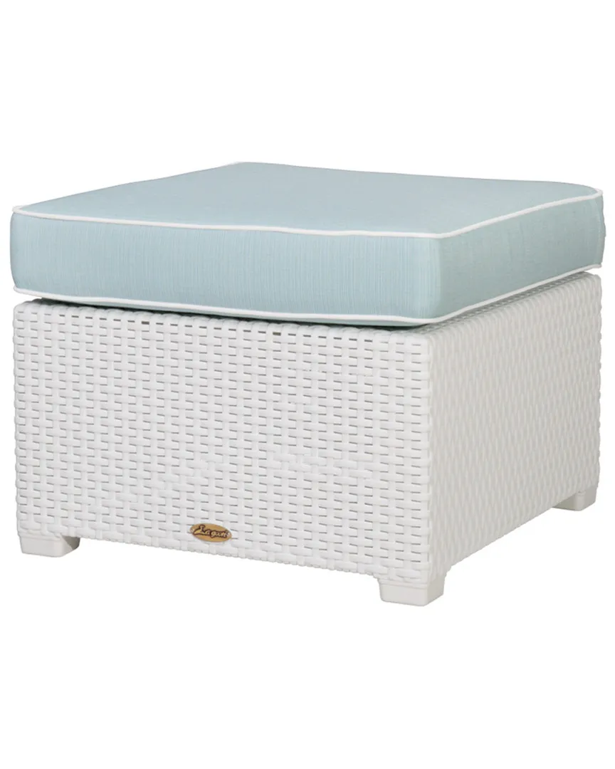 Magnolia Rattan Ottoman - White