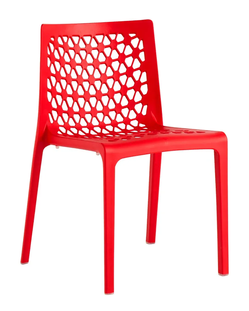 Milan Set of 4 Stackable Dining Chairs - Red