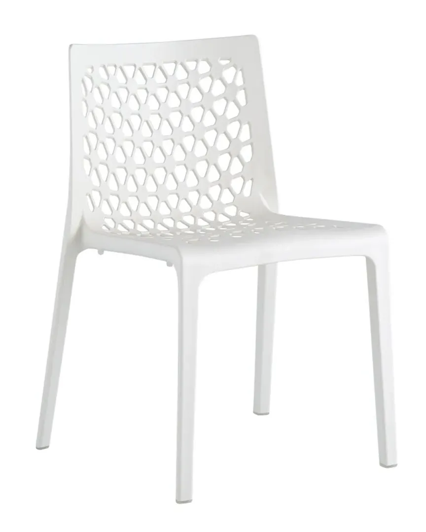 Milan Set of 4 Stackable Dining Chairs - White