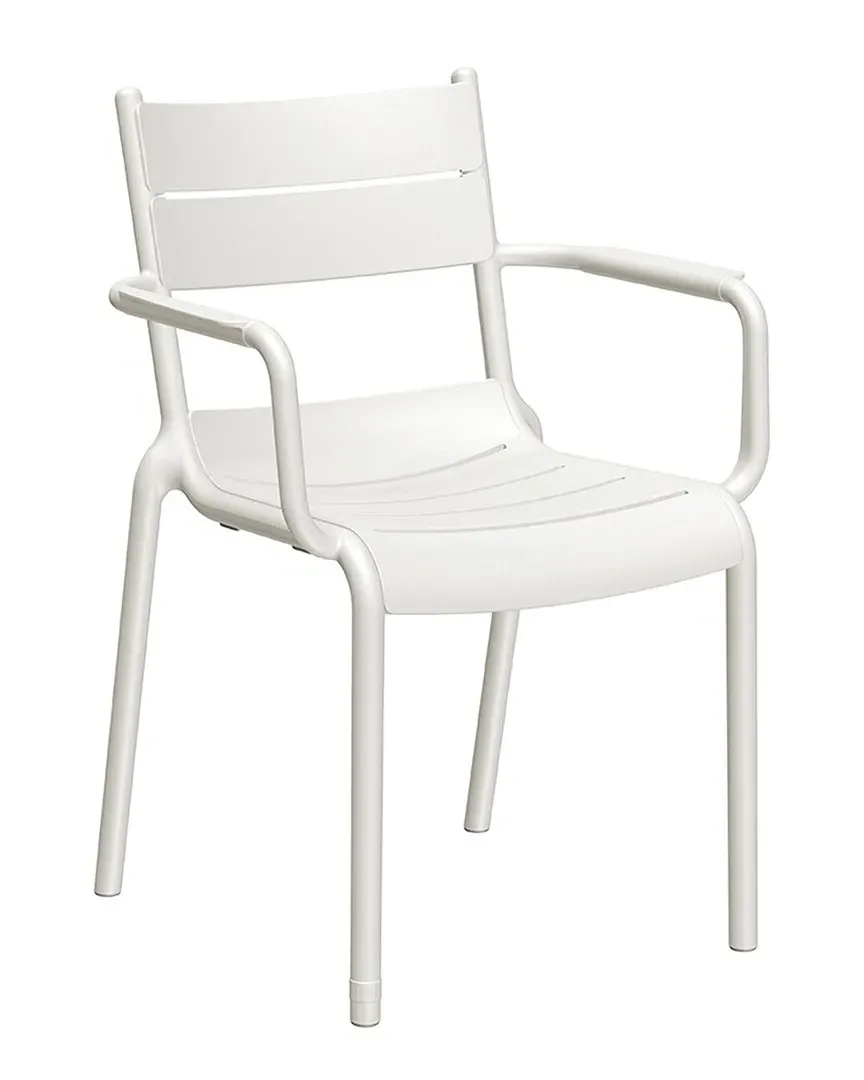 Naples Set of 2 Stackable Armchairs - White, Resin