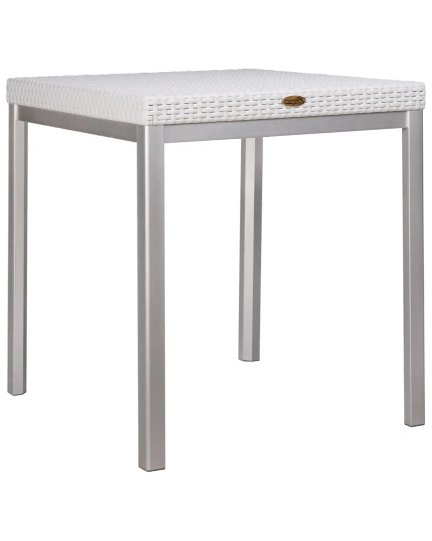 Russ Square Dining Table - White, Rattan