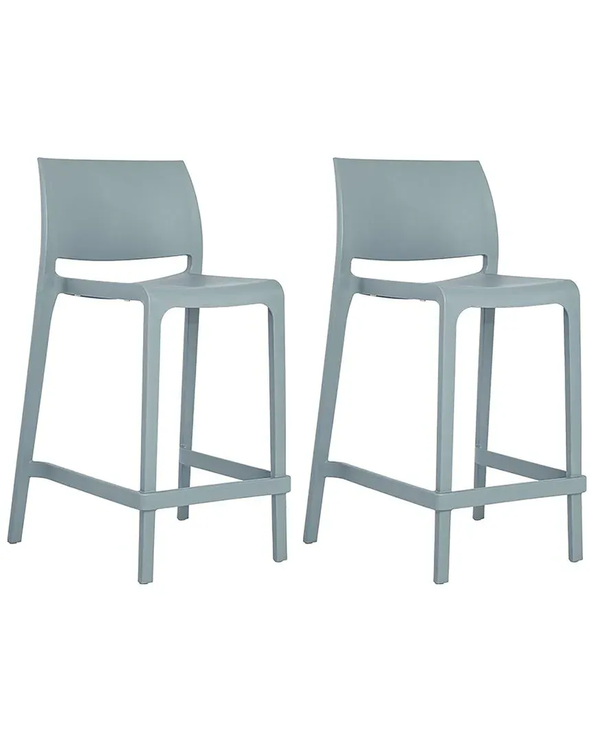 Sensilla Set of 2 Stackable Counter Stools - Blue, Polypropylene image