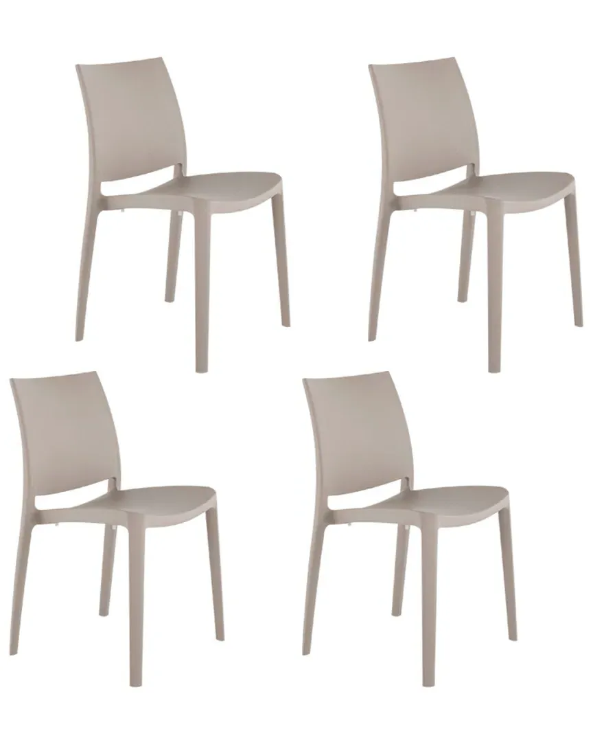 Sensilla Set of 4 Stackable Dining Chairs - Grey
