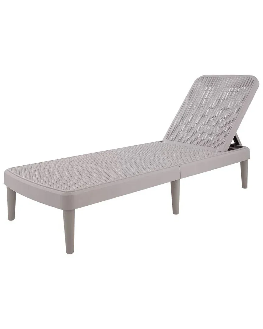 Tahiti Rattan Chaise Lounge - Grey, Resin