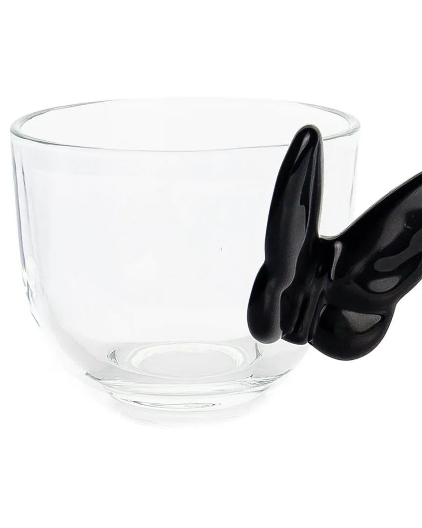 Crystal Butterfly Bowl - Black