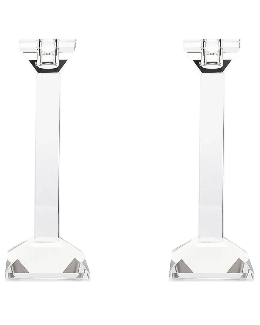 Pair of 9in Crystal Candlesticks - Clear image