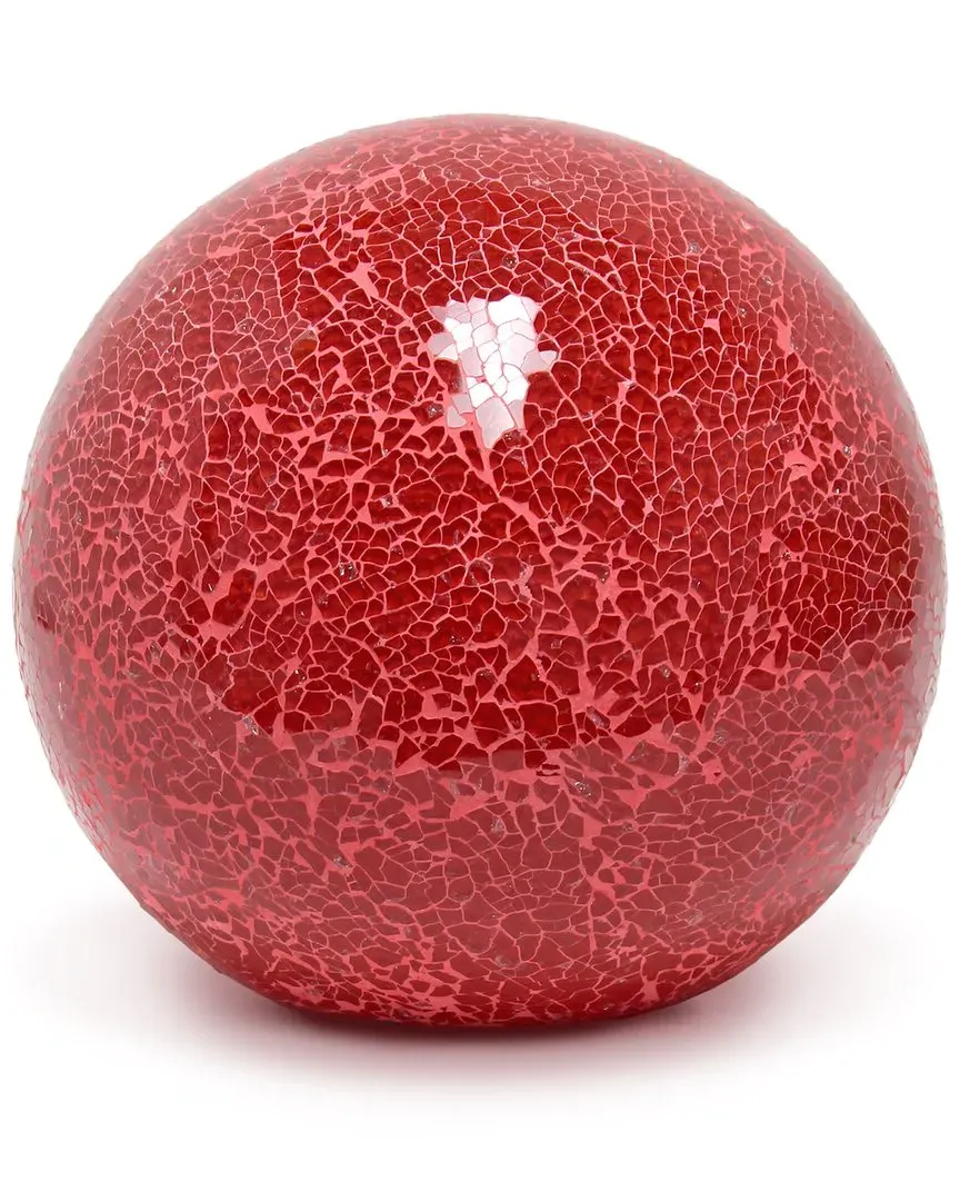 1-Light Mosaic Stone Ball Table Lamp - Red, Ceramic