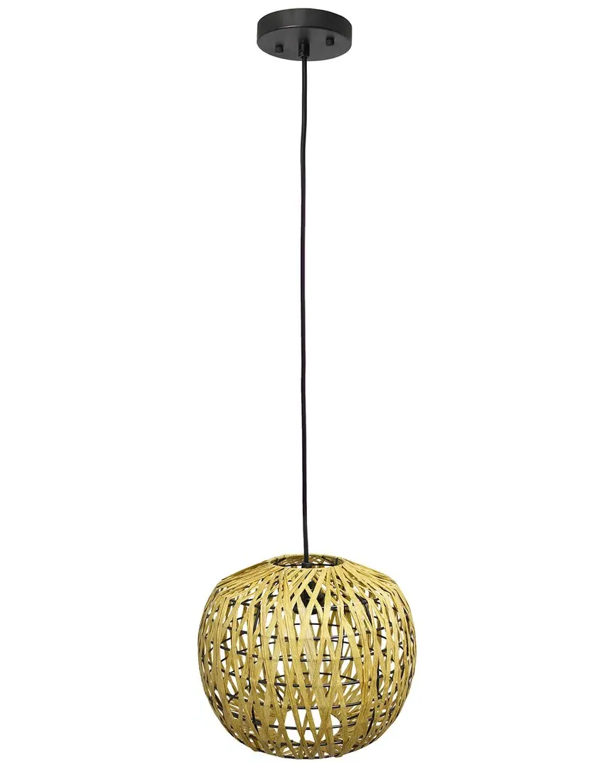 1-Light Woven Paper Shade Pendant - Natural image