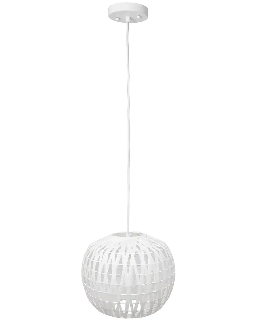 1-Light Woven Paper Shade Pendant - White