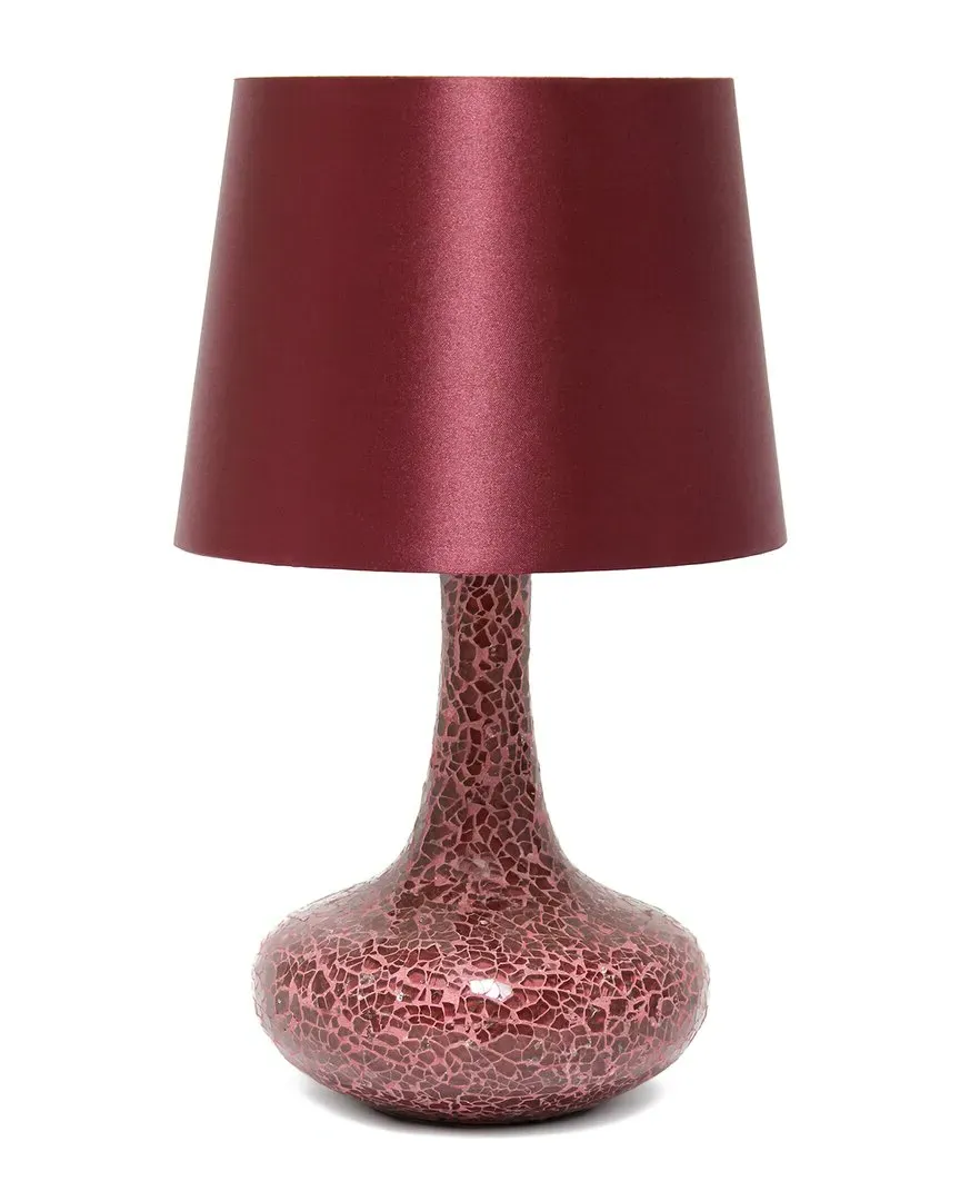 14.17in Patchwork Crystal Glass Table Lamp - Red