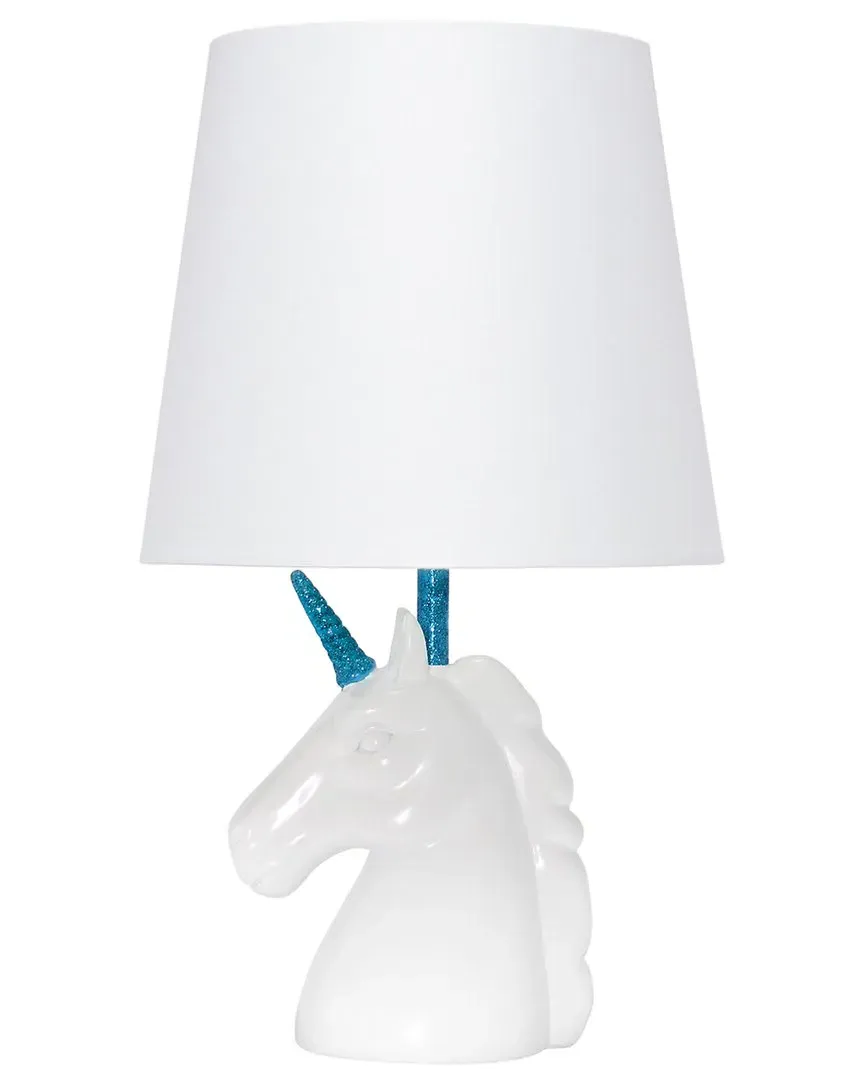15.5in Unicorn Table Lamp with LED Bulb - White, Polyresin