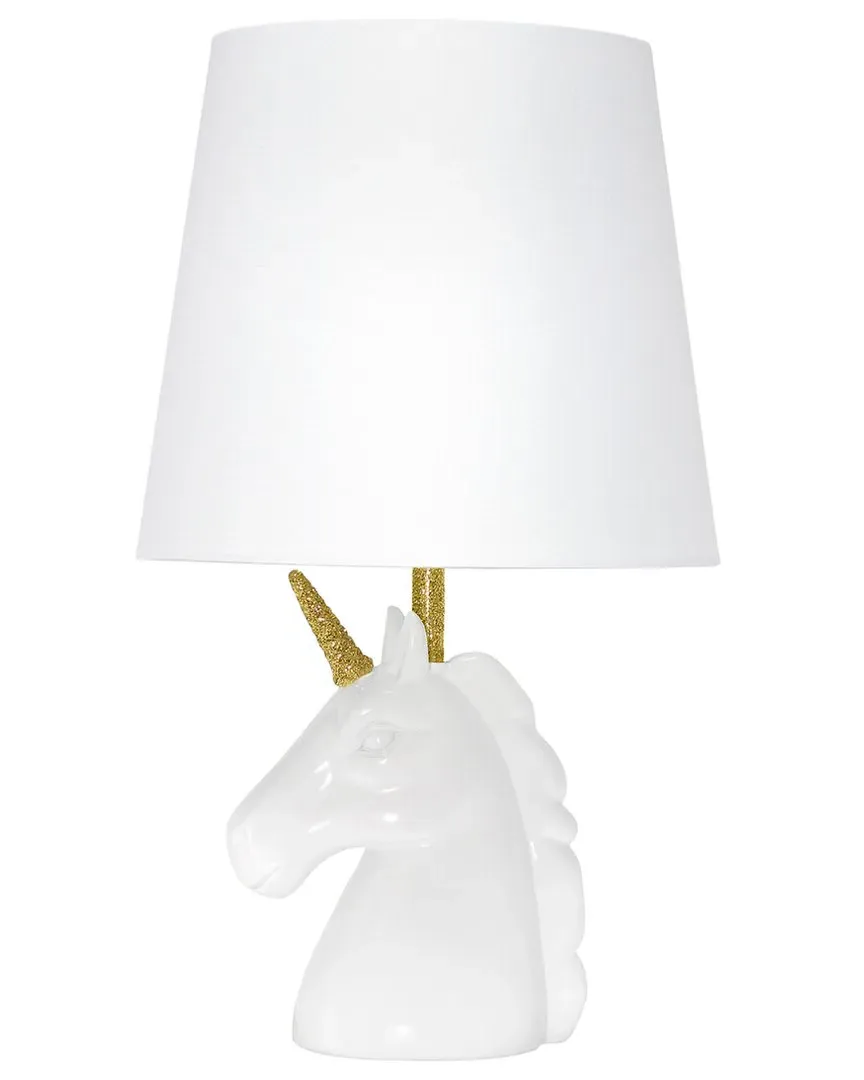 15.5in Unicorn Table Lamp with LED Bulb - White, Polyresin image