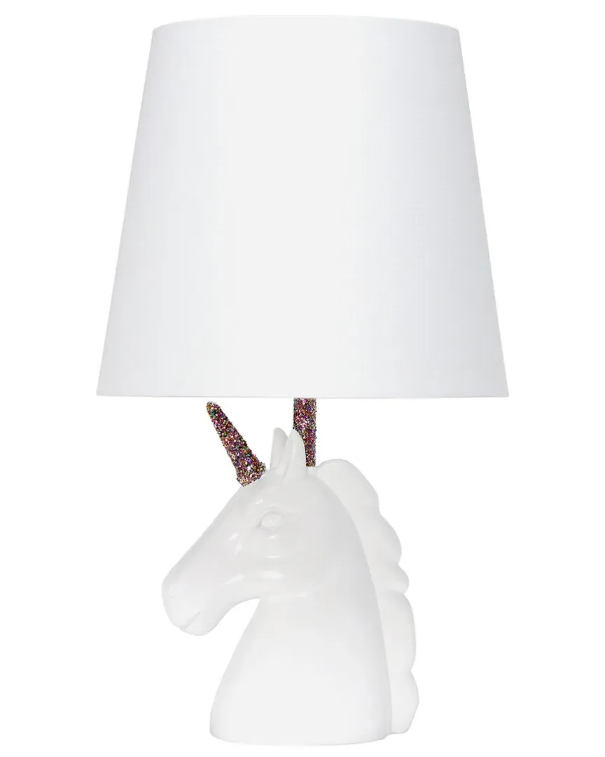 15.5in Unicorn Table Lamp with LED Bulb - White, Polyresin
