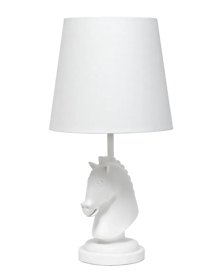 17.25in Chess Horse Lamp - White, Polyresin image