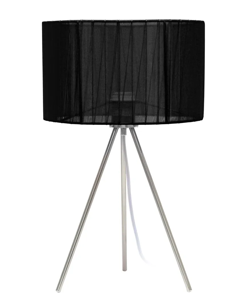 19.69in Pedestal Table Lamp - Black, Brushed Nickel image