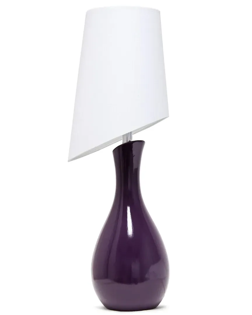 29in Table Lamp with Slanted Shade - Purple, Ceramic image