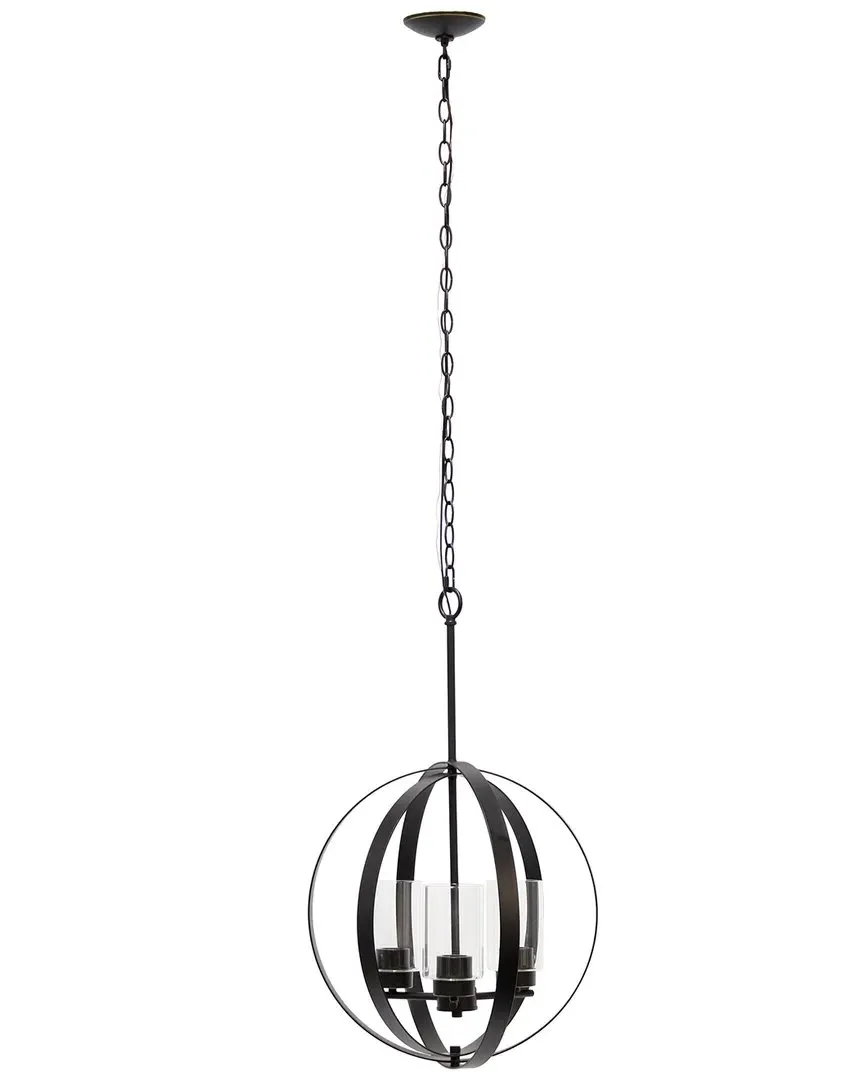 3-Light Globe Ceiling Pendant - Bronze, Metal image
